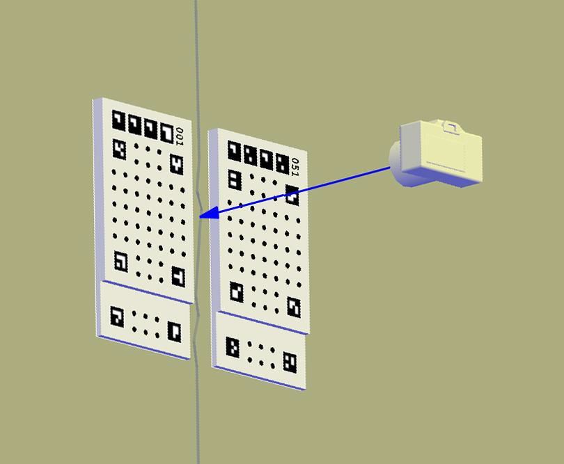 Photographing markers for single image processing.